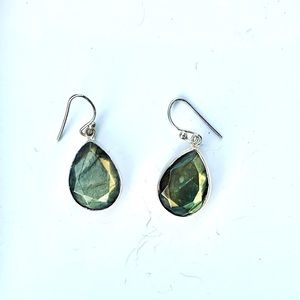 Faceted labradorite sterling silver earrings